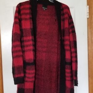 Forever 21 Red Plaid Cardigan